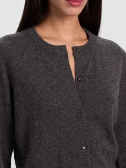 Alice and Olivia CARDIGANS*DOLLIE CASHMERE CARDIGAN GREY MINERAL