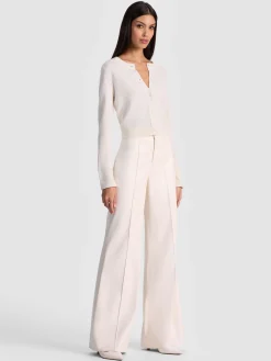 Alice and Olivia CARDIGANS*DOLLIE FAUX FUR CUFF CARDIGAN DARK OLIVE