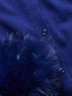 Alice and Olivia CARDIGANS*DOLLIE FAUX FUR CUFF CARDIGAN GREY MINERAL