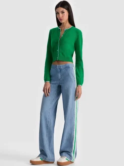 Alice and Olivia SETS*DOLLIE TWO TONE CASHMERE CARDIGAN