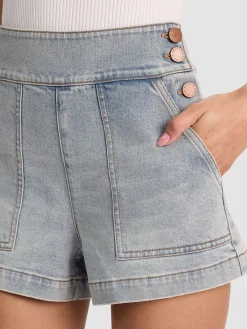 Alice and Olivia SHORTS*DONALD JEAN SHORT CAROLINA BLUE