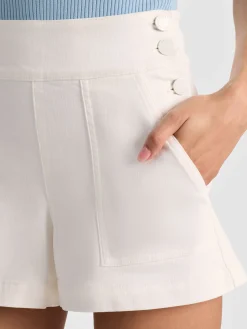 Alice and Olivia SHORTS*DONALD JEAN SHORT SOFT WHITE