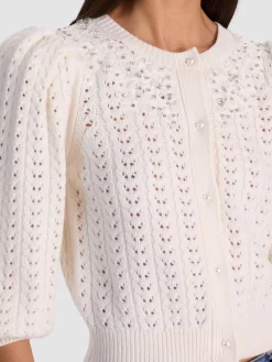 Alice and Olivia CARDIGANS*DORIS EMBELLISHED CARDIGAN OXBLOOD