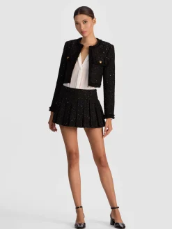 Alice and Olivia JACKETS*DUMONT EMBELLISHED TWEED JACKET