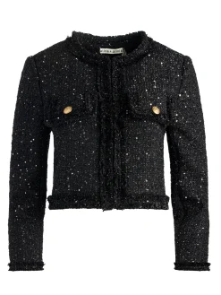 Alice and Olivia JACKETS*DUMONT EMBELLISHED TWEED JACKET