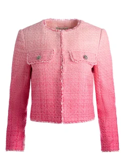 Alice and Olivia ANDREW PANT|JADE MESH BUTTON DOWN*DUMONT EMBELLISHED TWEED JACKET SAGE