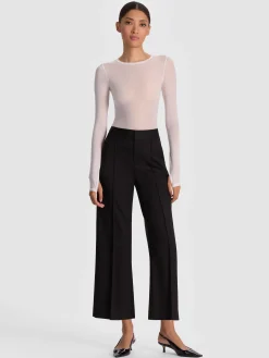Alice and Olivia WIDE LEG*DYLAN CROPPED TROUSER WHITE