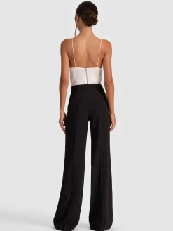 Alice and Olivia WIDE LEG*DYLAN PANT OFF WHITE