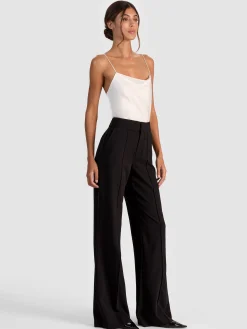 Alice and Olivia WIDE LEG*DYLAN PANT OFF WHITE