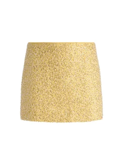 Alice and Olivia MINI*ECENIA EMBELLISHED TWEED MINI SKIRT PERFECT RUBY