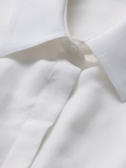 Alice and Olivia CROP TOPS*EDIE SEAMED CORSET BUTTON DOWN OFF WHITE