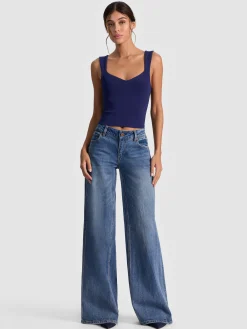 Alice and Olivia TANKS*EDIN SWEETHEART TANK DARLA LIGHT INDIGO