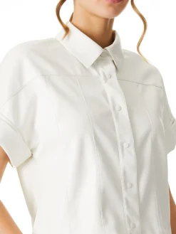 Alice and Olivia ANDREW PANT|JADE MESH BUTTON DOWN*EDYTH VEGAN TOP BLACK