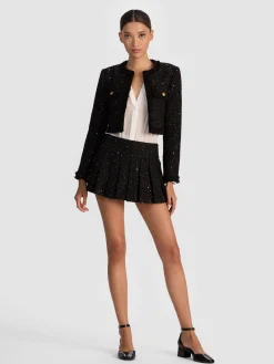 Alice and Olivia MINI*EMILIE EMBELLISHED TWEED MINI SKORT