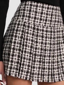 Alice and Olivia MINI*EMILIE TWEED MINI SKIRT SOFT WHITE