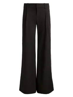 Alice and Olivia WIDE LEG*ERIC PANT WITH SIDE STRIPE DARK CHOCOLATE/PRALINE