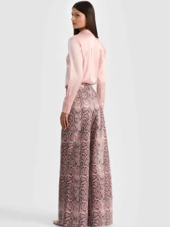 Alice and Olivia VEGAN*ERIC VEGAN SNAKESKIN PANT BLACK