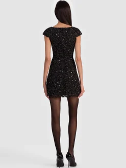 Alice and Olivia MINI*EVE EMBELLISHED LACE MINI DRESS