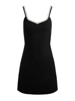 Alice and Olivia MINI*EVE EMBELLISHED TRIM MINI DRESS