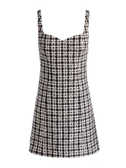 Alice and Olivia MINI*EVE TWEED MINI DRESS ECRU