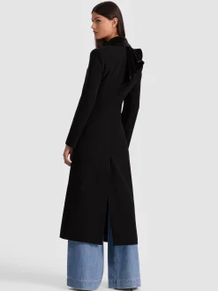 Alice and Olivia BLAZERS*FAIE SLIM RUFFLE MAXI BLAZER OXBLOOD