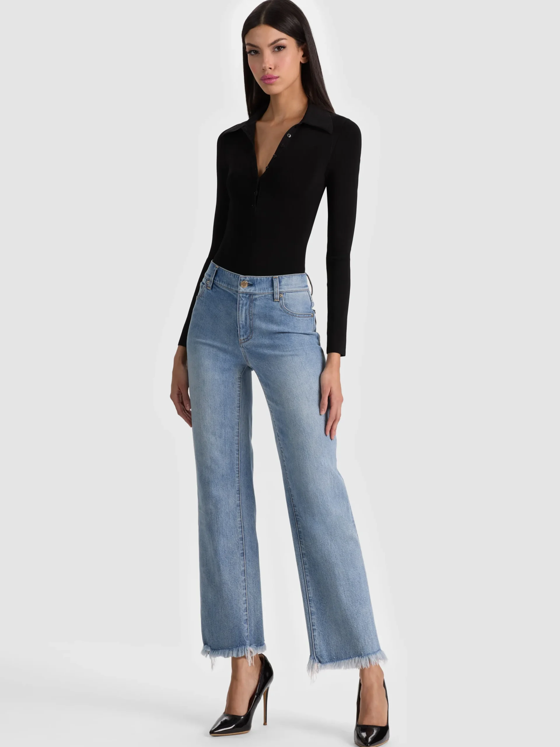 Alice and Olivia JEANS*FIERCE JEAN SOFT WHITE