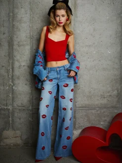 Alice and Olivia ANDREW PANT|JADE MESH BUTTON DOWN*FINELY OVERSIZED BUTTON DOWN DARK OLIVE