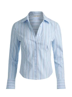 Alice and Olivia CROP TOPS*FREYA BUTTON DOWN TOP OFF WHITE