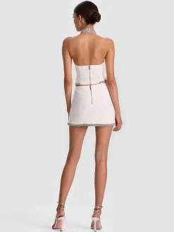 Alice and Olivia TANKS*GATZ EMBELLISHED TOP OFF WHITE