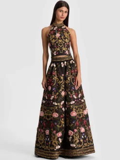 Alice and Olivia CROP TOPS*GATZ EMBELLISHED TOP GOLD