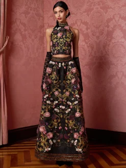 Alice and Olivia CROP TOPS*GATZ EMBELLISHED TOP GOLD