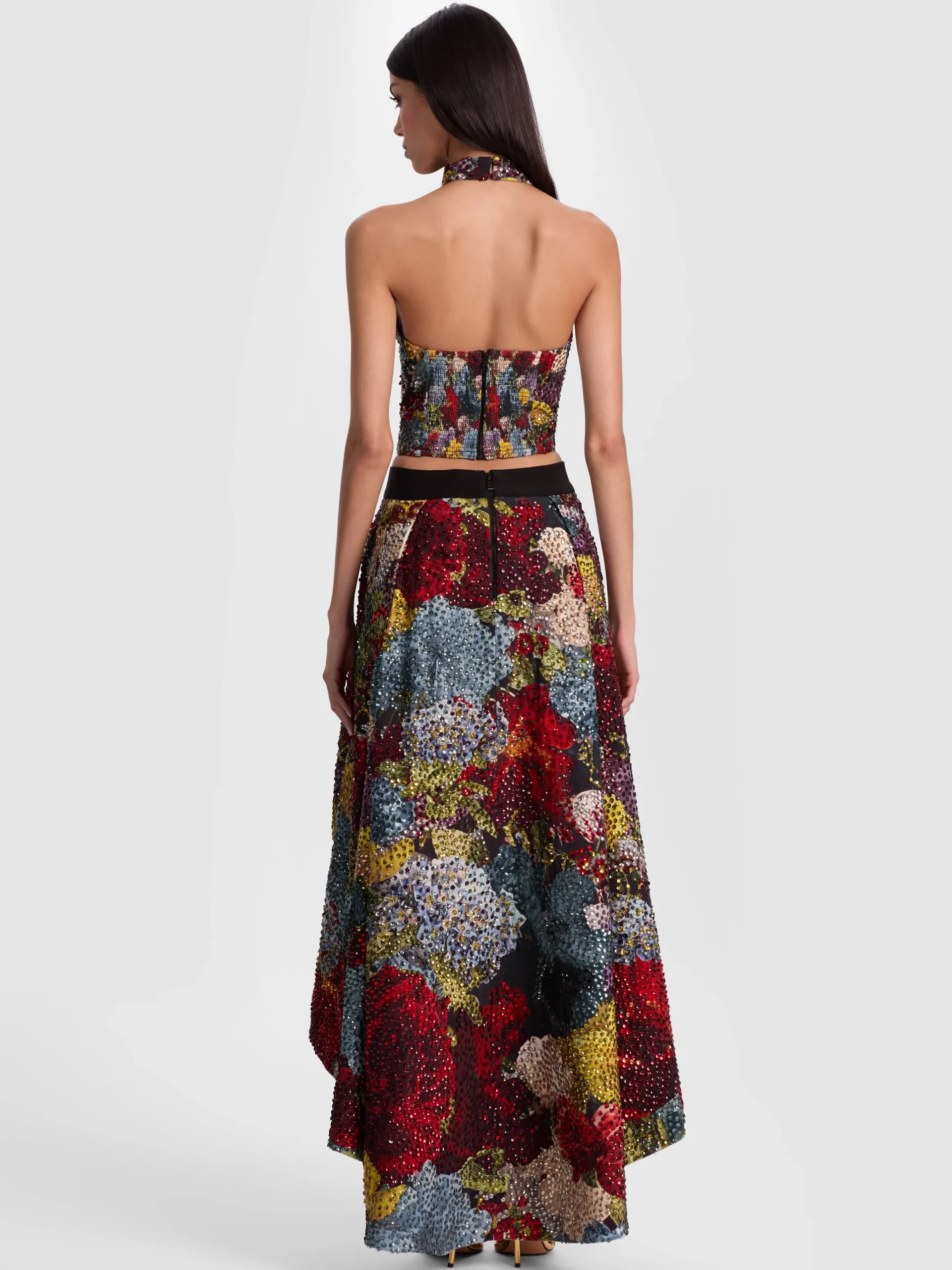 Alice and Olivia CROP TOPS*GATZ EMBELLISHED TOP OFF WHITE