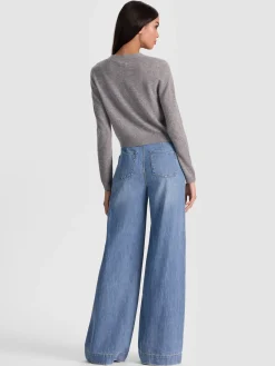 Alice and Olivia CARDIGANS*GRACE CASHMERE CARDIGAN GREY MINERAL