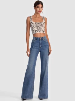 Alice and Olivia CROP TOPS*GUINEVERE EMBELLISHED BUSTIER BLACK