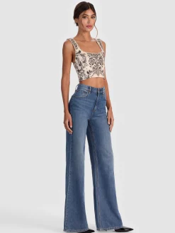 Alice and Olivia CROP TOPS*GUINEVERE EMBELLISHED BUSTIER BLACK