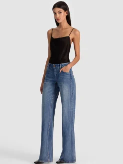 Alice and Olivia BODYSUITS*HARMON BODYSUIT ALMOND