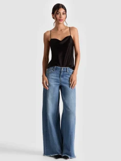 Alice and Olivia TANKS*HARMON SLIP TANK WHITE