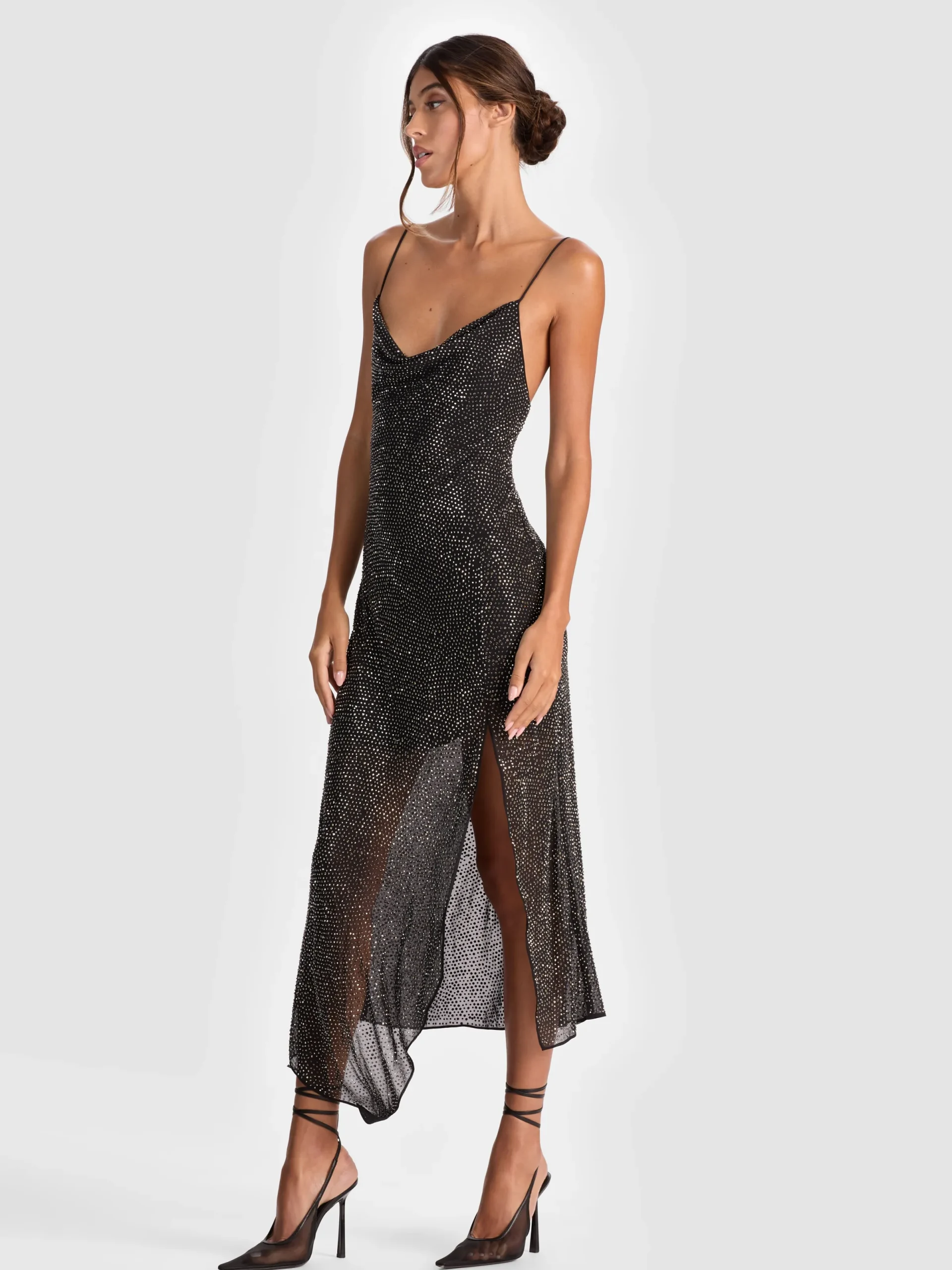 Alice and Olivia MIDI*HARMONY EMBELLISHED SLIP DRESS OFF WHITE