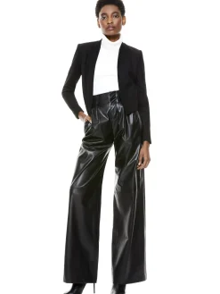 Alice and Olivia ANDREW PANT|JADE MESH BUTTON DOWN*HARVEY SUEDE JACKET WHITE