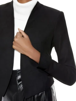 Alice and Olivia ANDREW PANT|JADE MESH BUTTON DOWN*HARVEY SUEDE JACKET WHITE