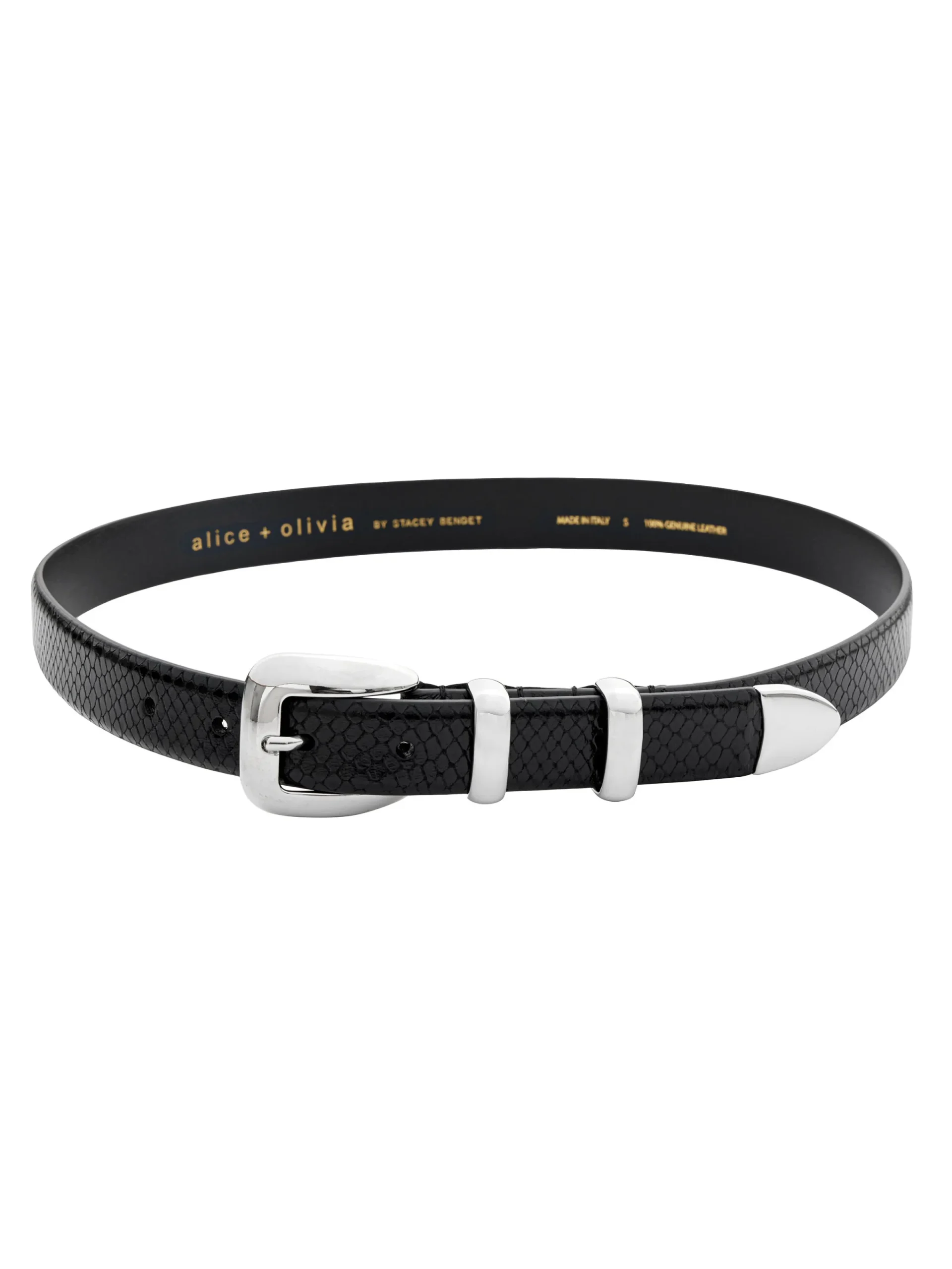 Alice and Olivia 24/25 SALE*HAYDEN BUCKLE BELT BLACK/SILVER