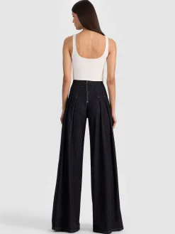 Alice and Olivia FEATURED SHOPS*HENRY PLEATED DENIM PANT BLACK