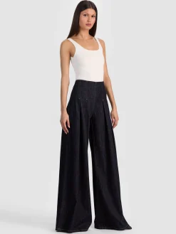 Alice and Olivia FEATURED SHOPS*HENRY PLEATED DENIM PANT BLACK