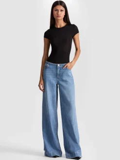 Alice and Olivia BODYSUITS*HOTTIE SHORT SLEEVE BODYSUIT GOLD