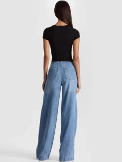 Alice and Olivia BODYSUITS*HOTTIE SHORT SLEEVE BODYSUIT GOLD