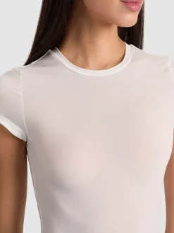 Alice and Olivia BODYSUITS*HOTTIE SHORT SLEEVE BODYSUIT BLACK