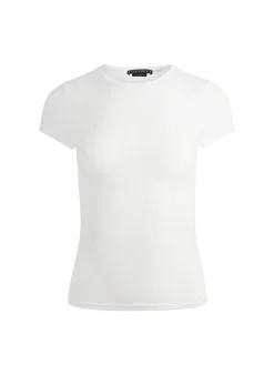 Alice and Olivia T-SHIRTS*HOTTIE SHRUNKEN BABY TEE BLACK