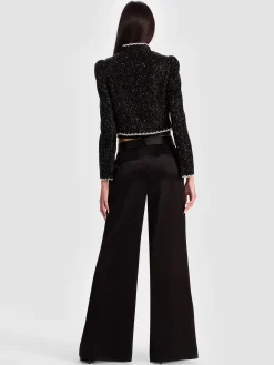 Alice and Olivia CROPPED JACKETS*ILARIA EMBELLISHED JACKET MIDNIGHT BLUE