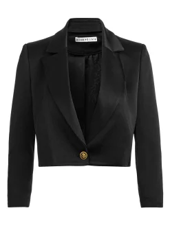 Alice and Olivia BLAZERS*INES CROPPED BOXY BLAZER OXBLOOD