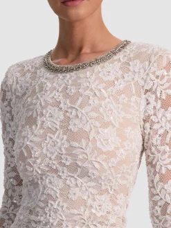 Alice and Olivia MINI*INKA LACE MINI DRESS ENGLISH ROSE